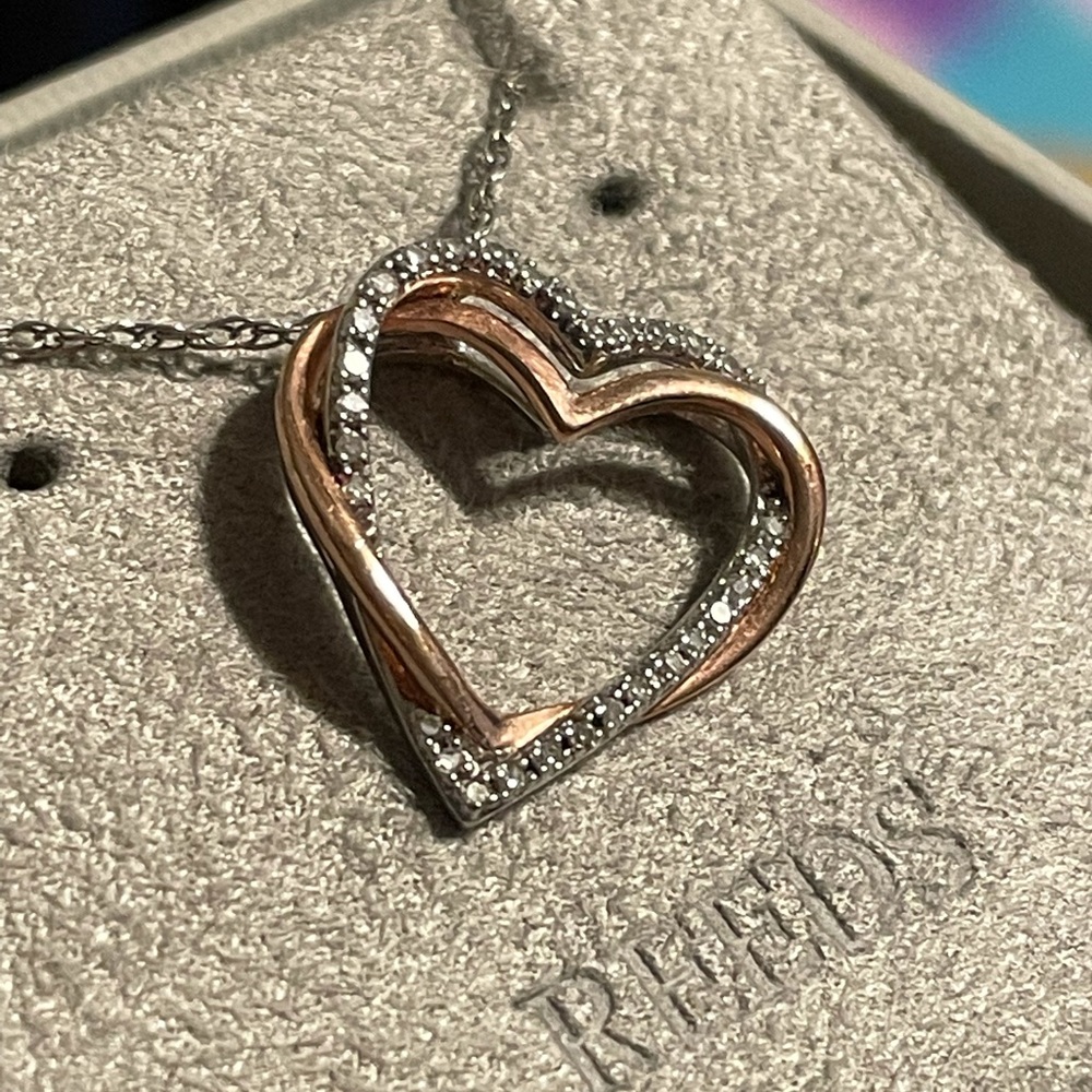 Two-tne Diamond Heart Pendant